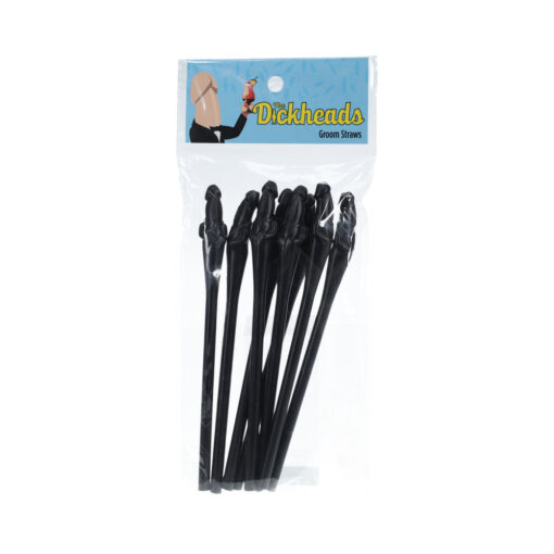 The Dickheads Groom Straws Black