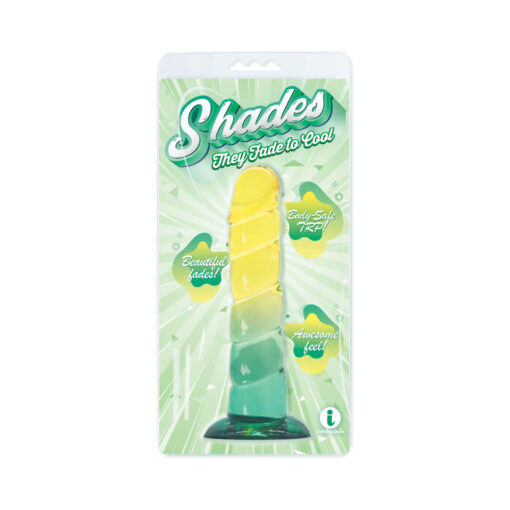 Shades Swirl 7.5 in. Dildo Yellow-Mint