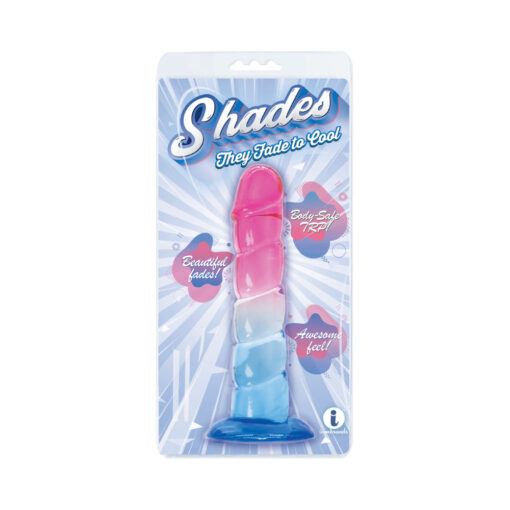 Shades Swirl 7.5 in. Dildo Pink-Blue