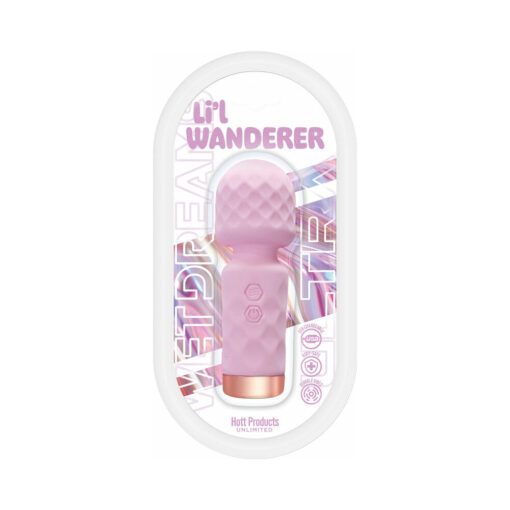 Wet Dreams Lil' Wanderer Mini Massage Wand Multi-Speed Silicone Pink