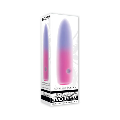 Evolved Paradise Bullet Rechargeable Dual Layer Silicone Bullet Vibrator Pink-Purple