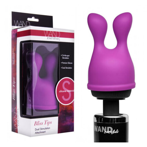 Wand Essentials Bliss Tips Dual Stimulation Silicone Attachment Purple