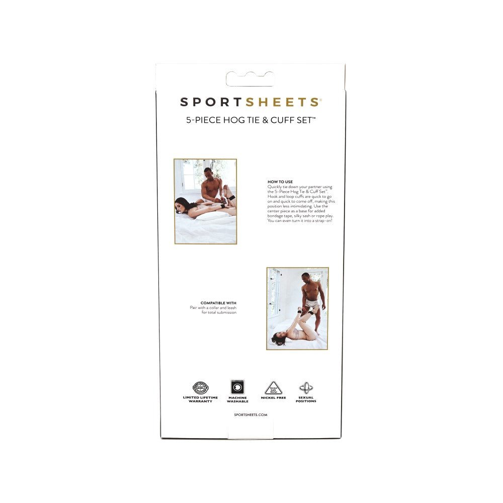 Sportsheets 5-Piece Adjustable Hog Tie & Cuff Set Black - Image 3
