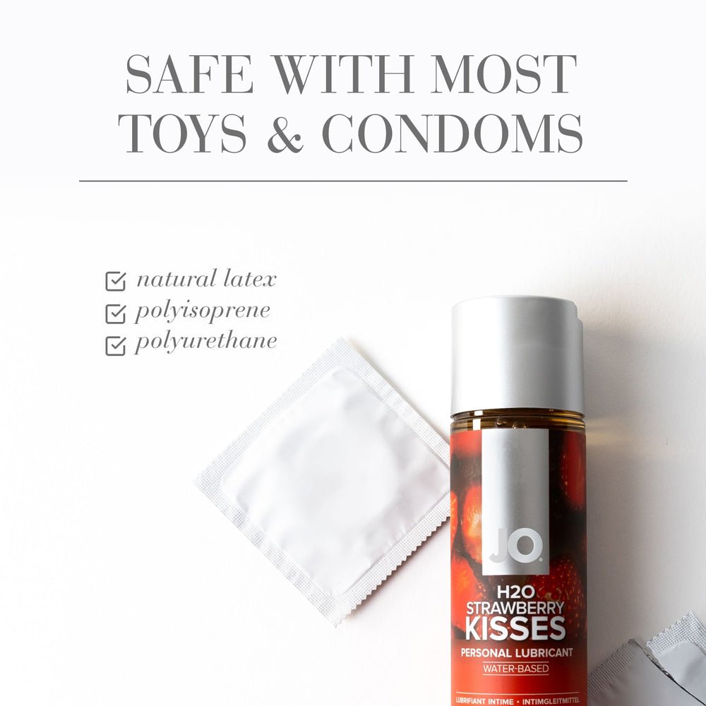 JO H2O Strawberry Kisses Flavored Water-Based Lubricant 4 oz. - Image 3