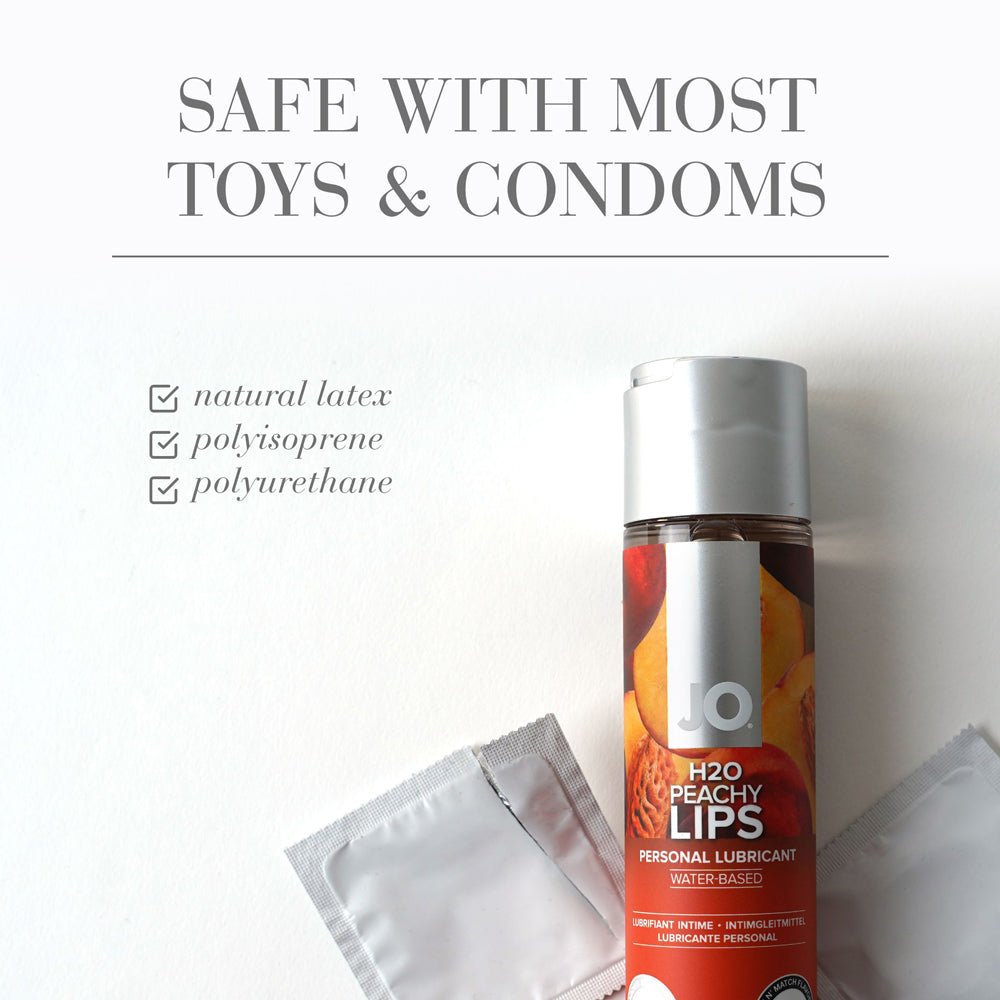 JO H2O Peachy Lips Flavored Water-Based Lubricant 4 oz. - Image 7