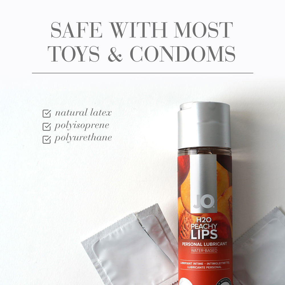 JO H2O Peachy Lips Flavored Water-Based Lubricant 1 oz. - Image 3