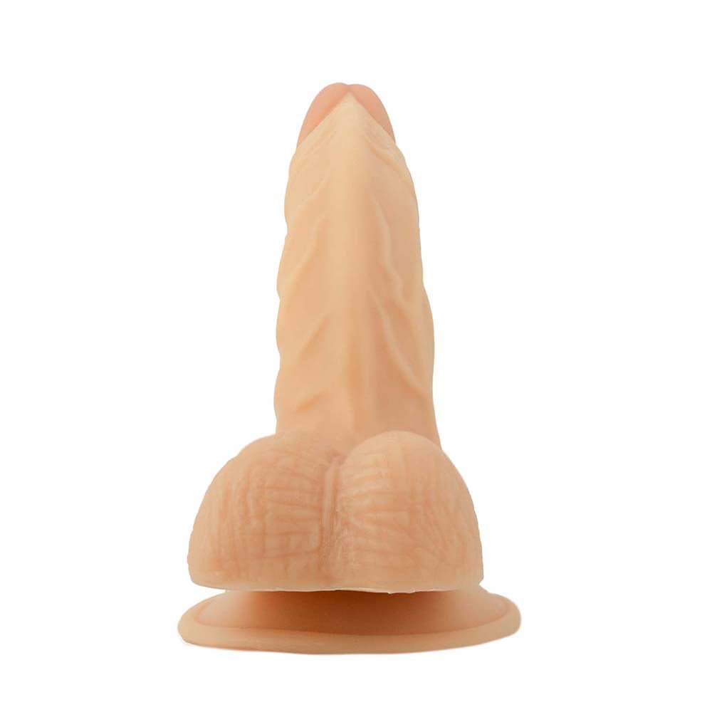 All American Whoppers 8 in. Curved Dong with Balls Beige - Image 4