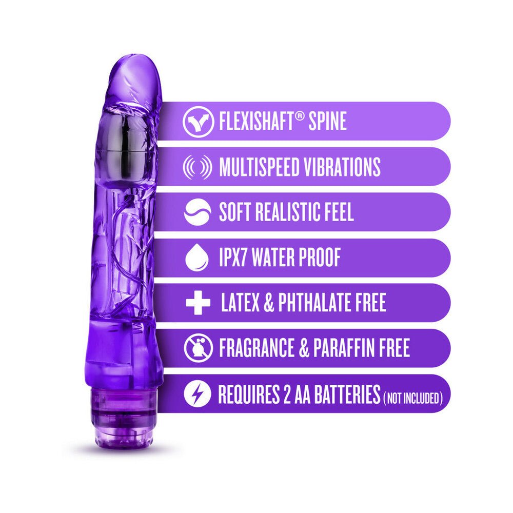 Naturally Yours Mambo Vibe Realistic 9 in. Vibrating Dildo Purple - Image 6