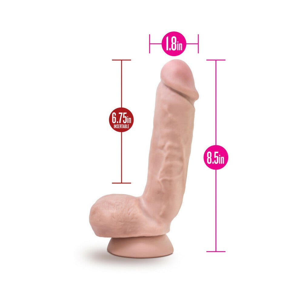 X5 Hard On 8.5 in. Dildo with Balls Beige - Image 7