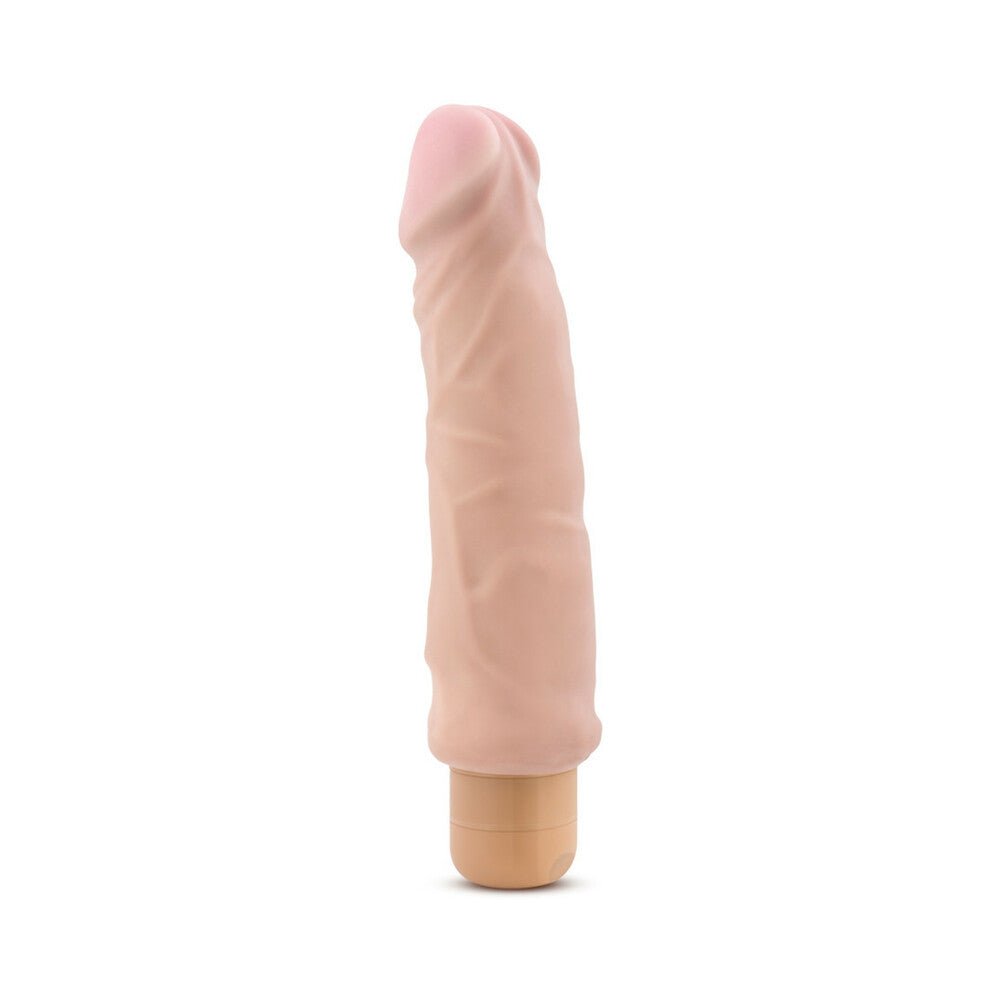 X5 Plus Hard On Realistic 9 in. Vibrating Dildo Beige - Image 2