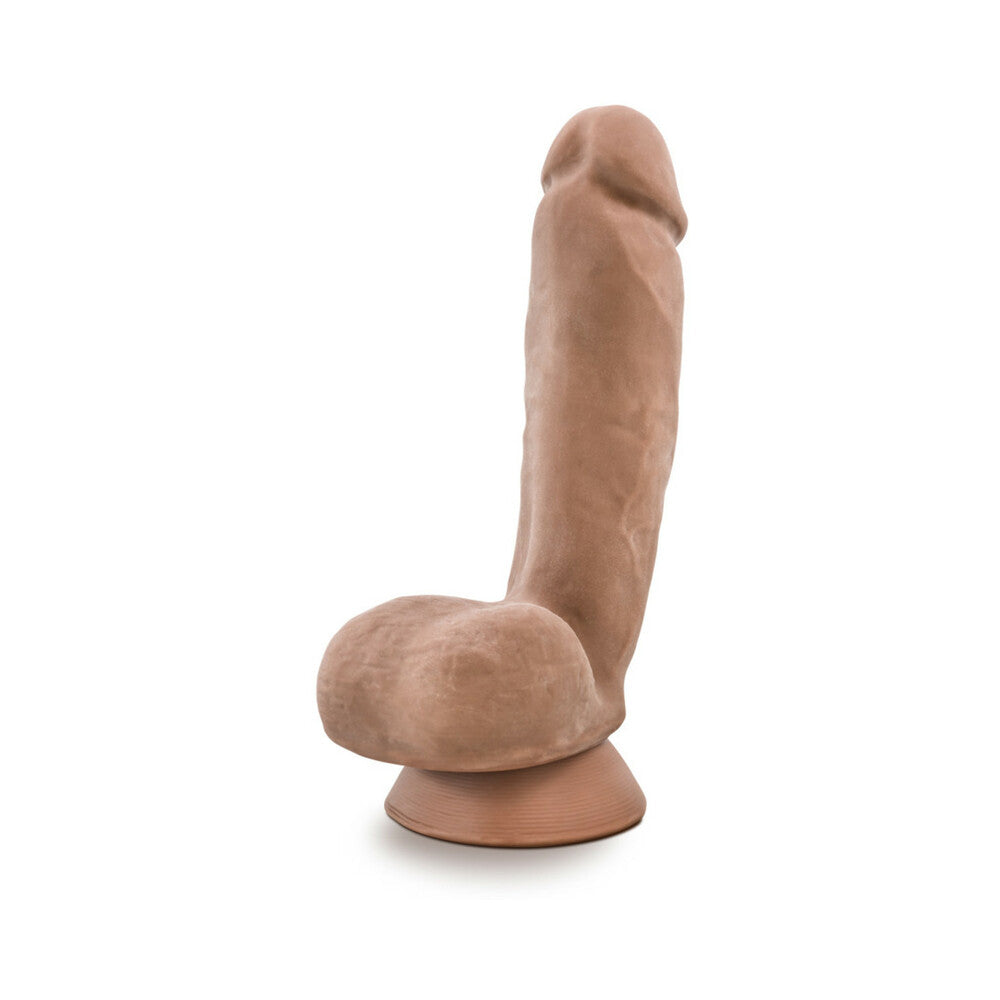 Au Naturel Macho 8.5 in. Posable Dual Density Dildo with Balls Tan - Image 2