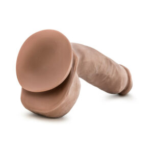Au Naturel Macho 8.5 in. Posable Dual Density Dildo with Balls Tan - Image 5