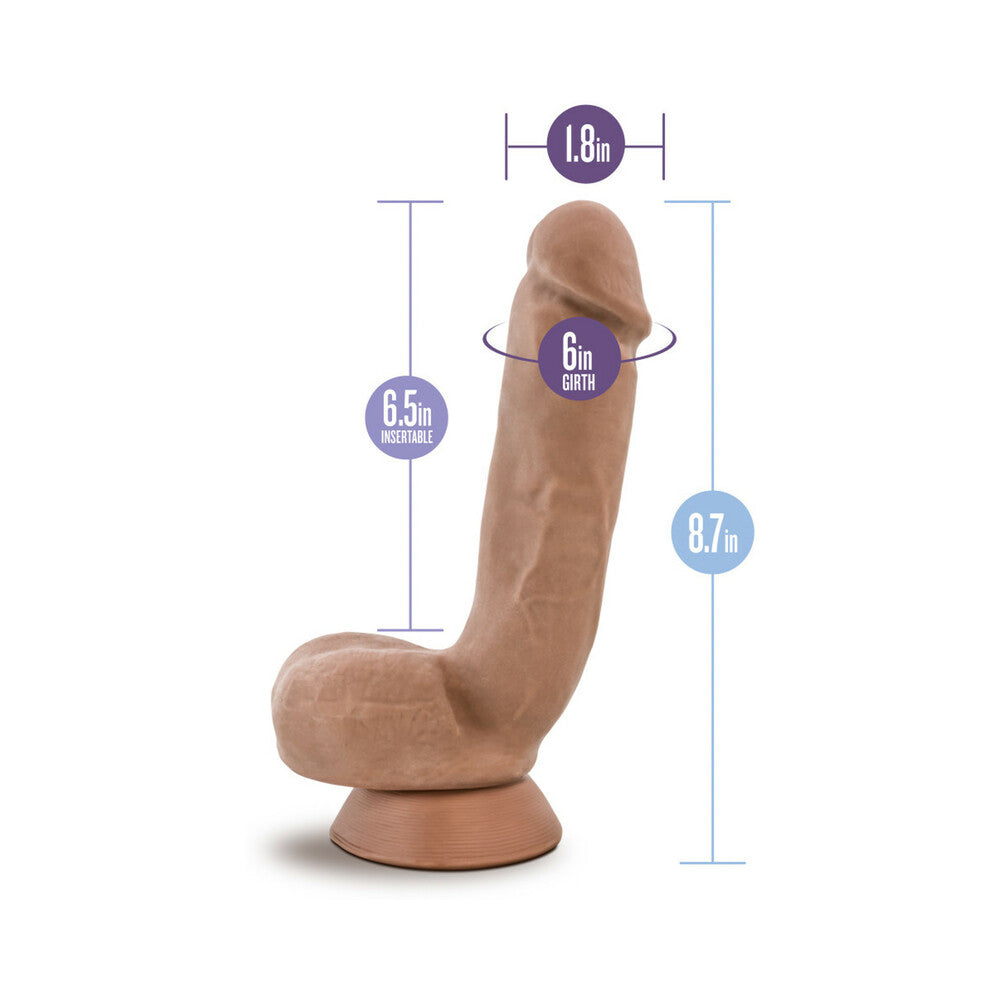 Au Naturel Macho 8.5 in. Posable Dual Density Dildo with Balls Tan - Image 9
