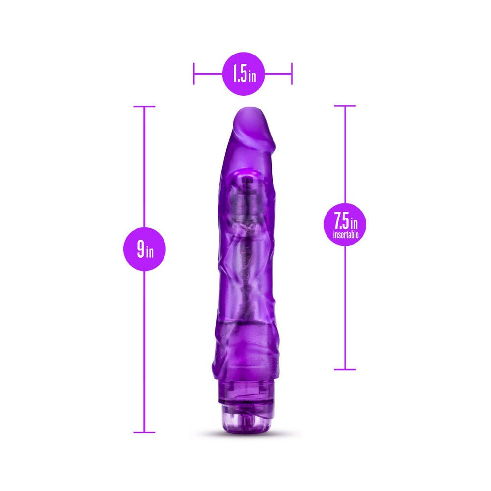 B Yours Vibe 1 Realistic 9 in. Vibrating Dildo Purple - Image 6