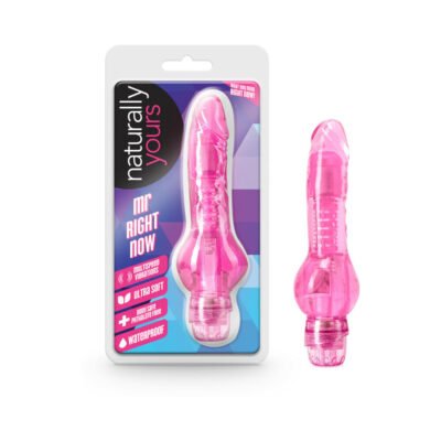 Naturally Yours Mr. Right Now Realistic 6.5 in. Vibrating Dildo Pink