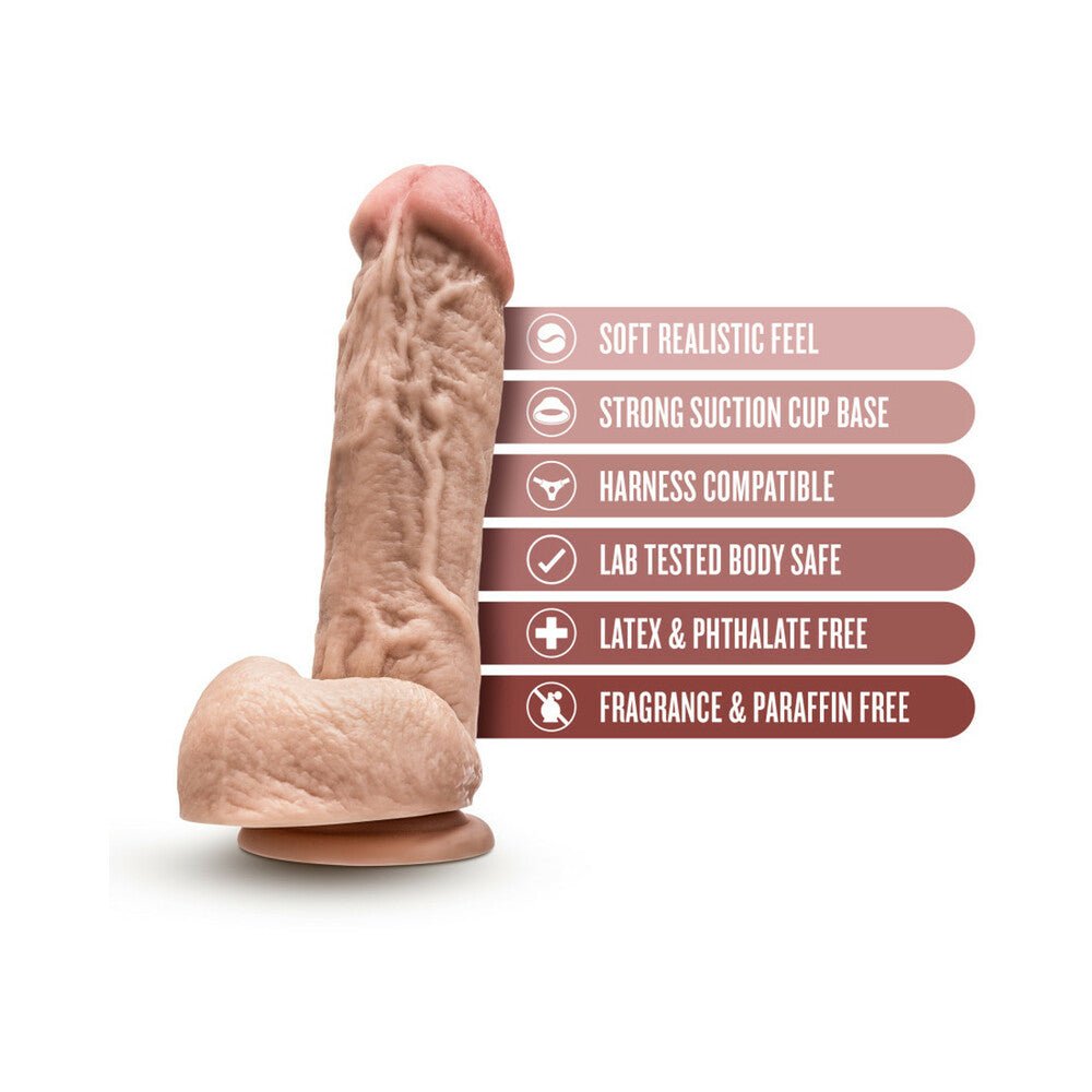 Hung Rider Trigger Realistic 8.5 in. Dildo with Balls Beige - Image 5