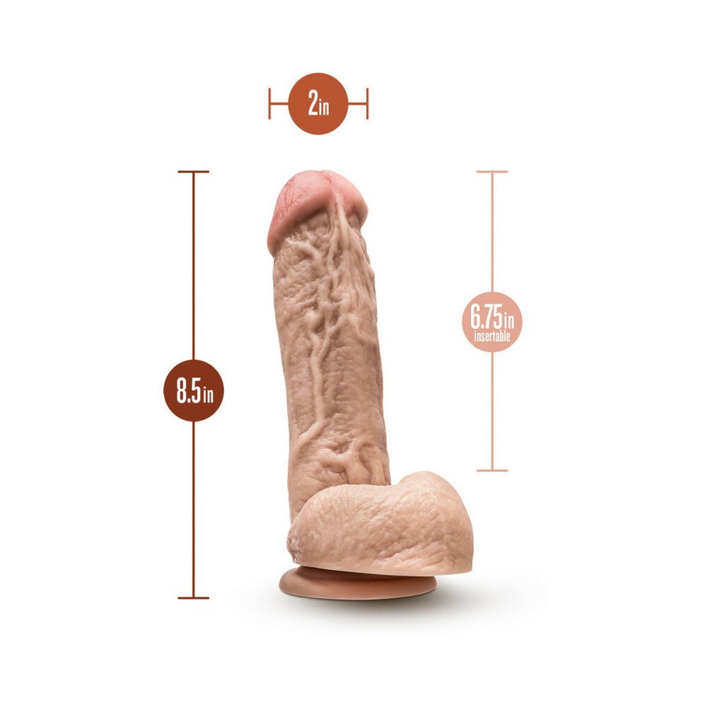 Hung Rider Trigger Realistic 8.5 in. Dildo with Balls Beige - Image 6