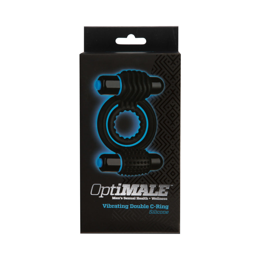 OptiMALE – Vibrating Double C-Ring Black - Image 3