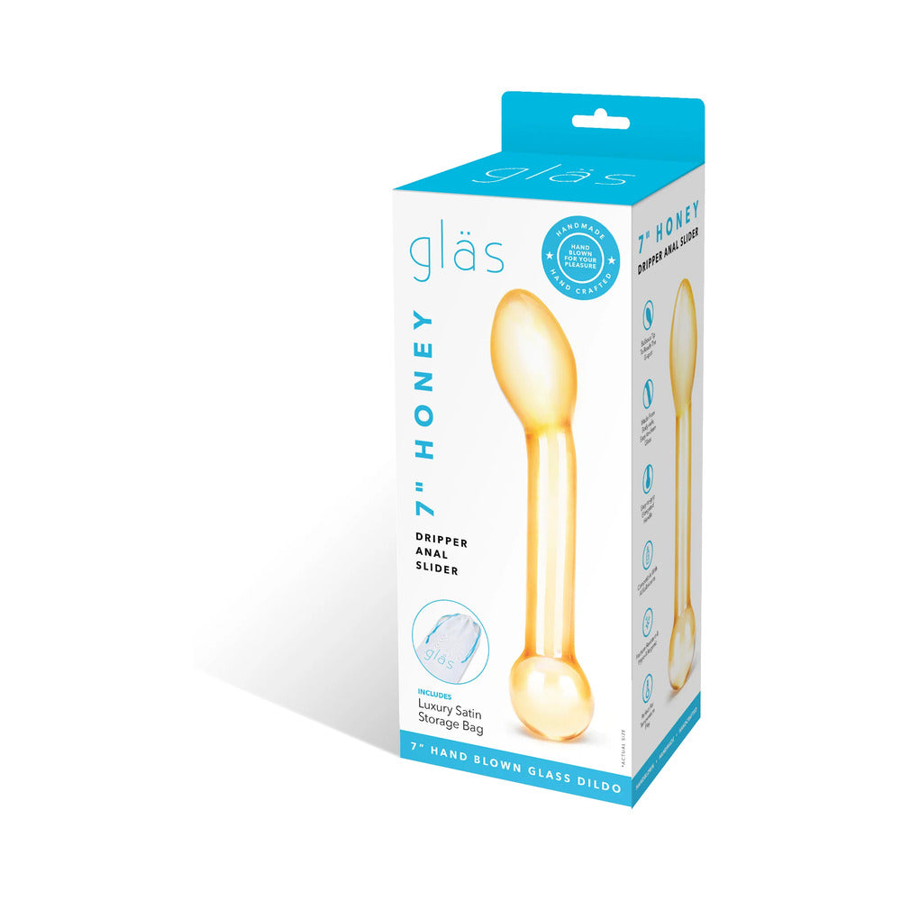 Glas 7 in. Honey Dripper Anal Slider Prostate Stimulating Glass Dildo - Image 8