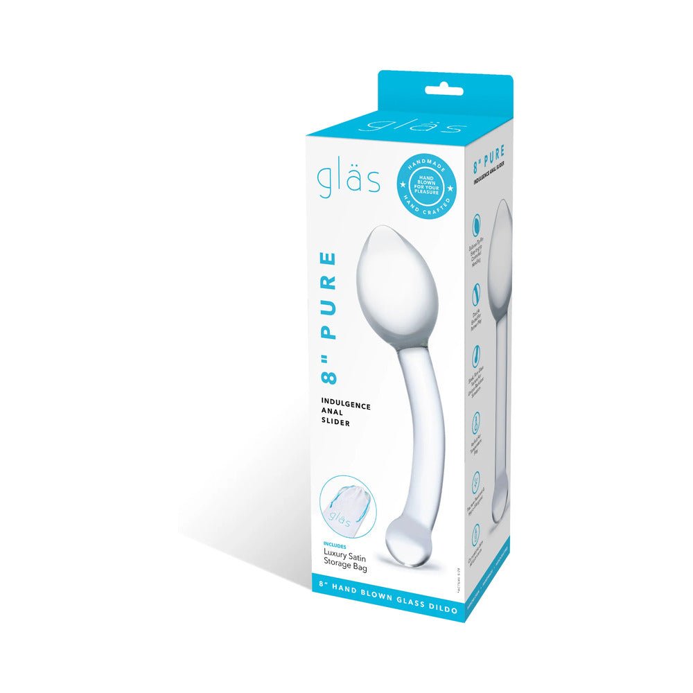 Glas 8 in. Pure Indulgence Anal Slider Prostate Stimulating Glass Dildo - Image 8