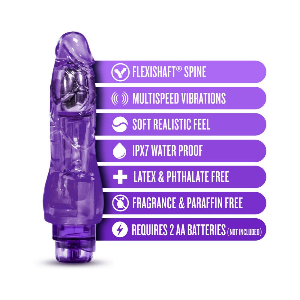 Naturally Yours Fantasy Vibe Realistic 8.5 in. Vibrating Dildo Purple - Image 5