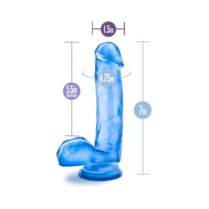 B Yours Sweet ''n Hard 1 Realistic 7 in. Dildo with Balls Blue - Image 7