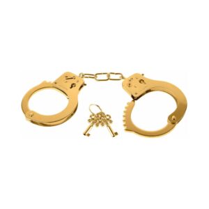 Alternative view of Fetish Fantasy Gold Metal Cuffs With Quick-Release Gold