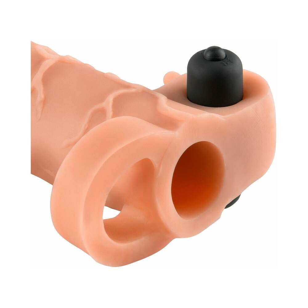 Fantasy X-tensions Vibrating Real Feel 1 in. Extension With Ball Strap Beige - Image 3