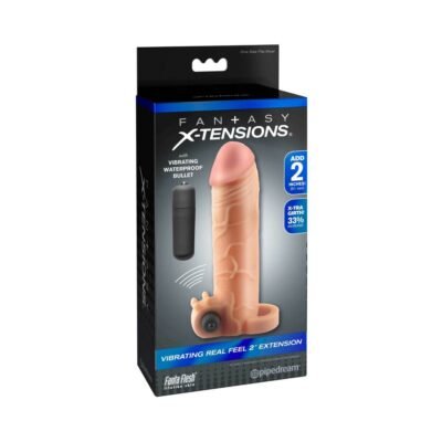 Fantasy X-tensions Vibrating Real Feel 2 in. Extension With Ball Strap Beige