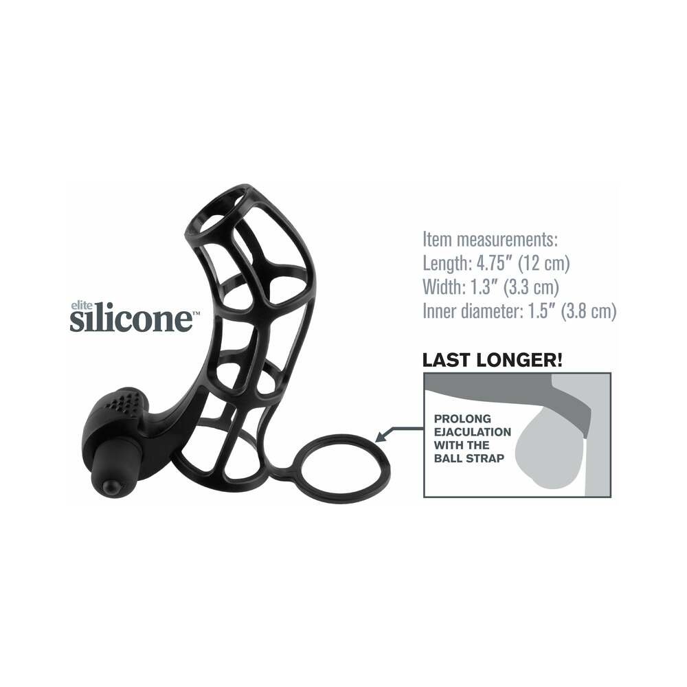 Fantasy X-tensions Vibrating Deluxe Silicone Power Cage Black - Image 4