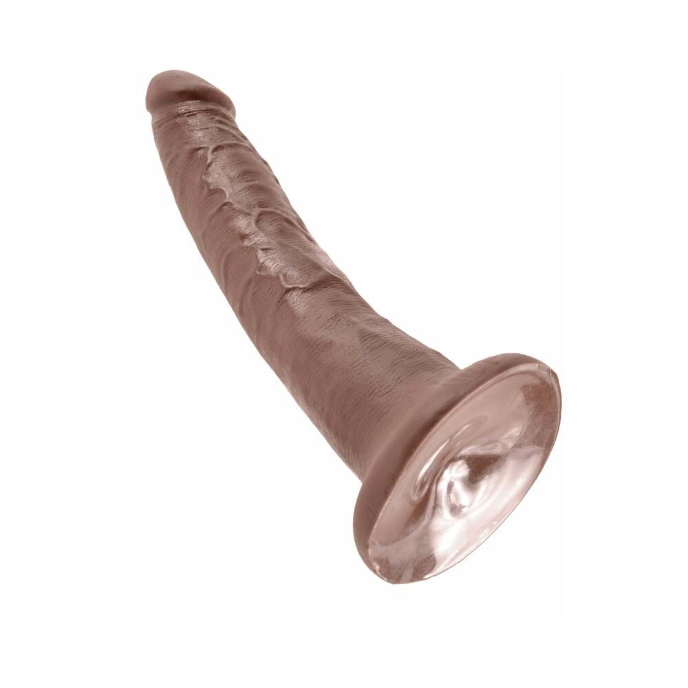 King Cock 7 in. Cock Realistic Dildo With Suction Cup Brown - Image 4