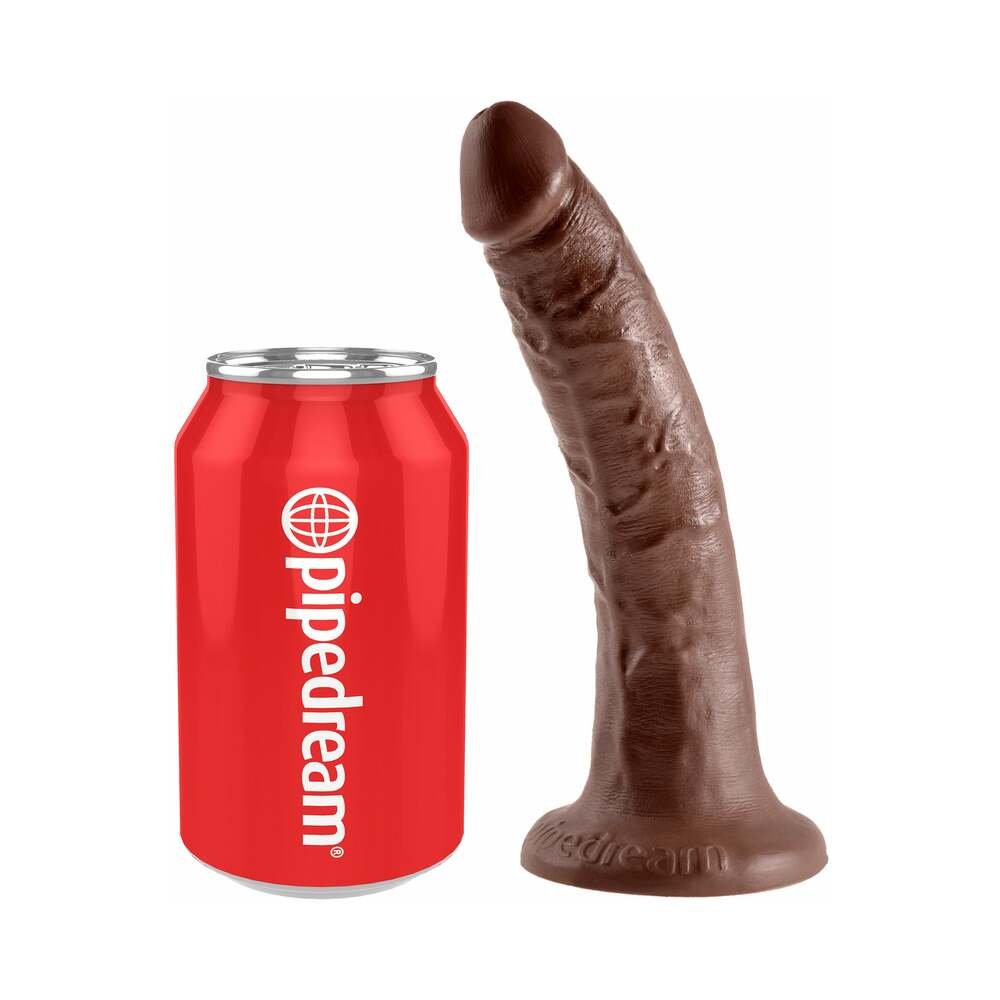 King Cock 7 in. Cock Realistic Dildo With Suction Cup Brown - Image 5