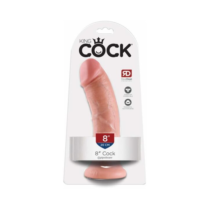 King Cock 8 in. Cock Realistic Dildo With Suction Cup Beige