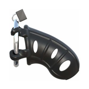 Alternative view of Fantasy C-Ringz Hardcore Silicone Cock Blocker Locking Chastity Cage Black