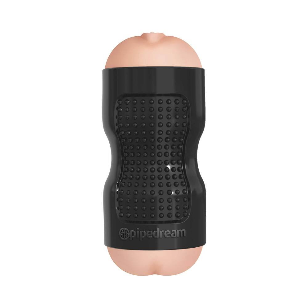 PDX Tight Grip Pussy & Ass Dual Density Squeezable Masturbator Beige/Black - Image 2