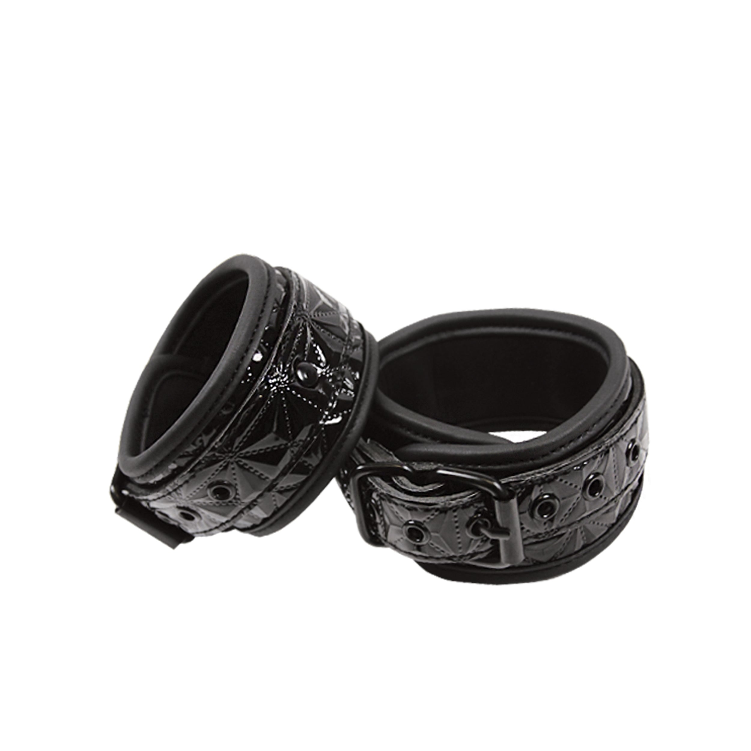 Sinful Vinyl Wrist Cuffs Black - Image 2