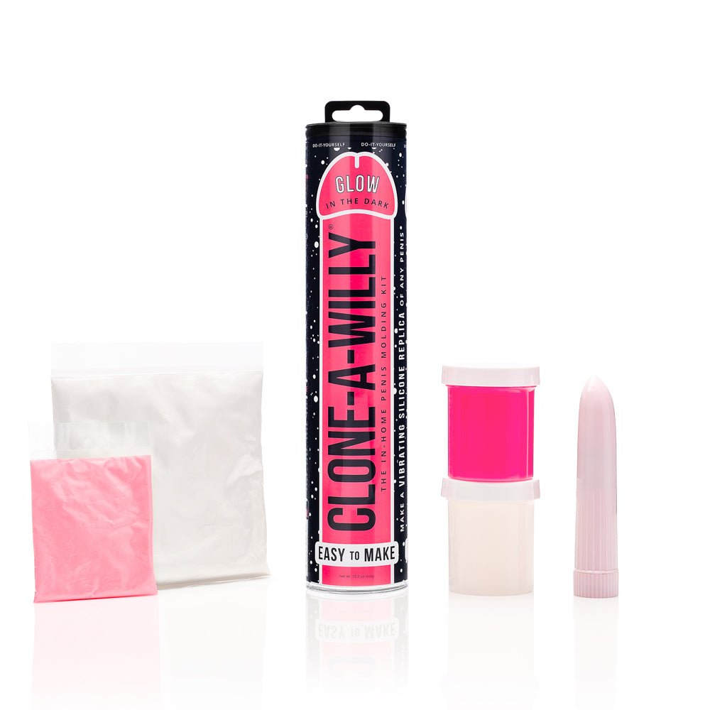 Clone-A-Willy DIY Vibrating Dildo Kit Glow-in-the-Dark Hot Pink - Image 2