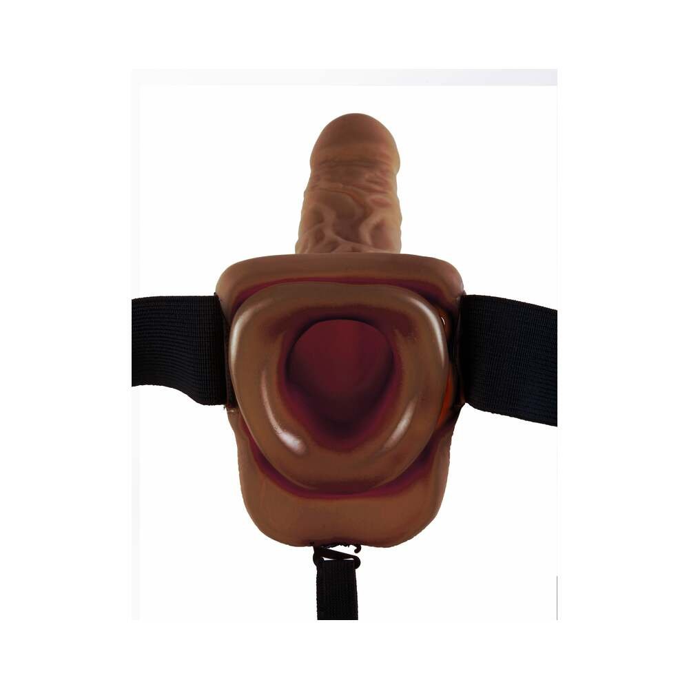 Fetish Fantasy Series 9 in. Hollow Strap-On with Balls Brown/Black - Image 3
