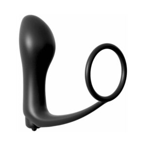 Alternative view of Anal Fantasy Collection Silicone Ass-Gasm Vibrating Cockring & Plug Black
