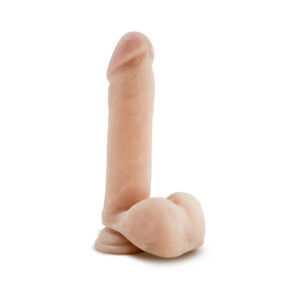 Alternative view of Au Naturel 8 in. Posable Dual Density Dildo with Balls Beige