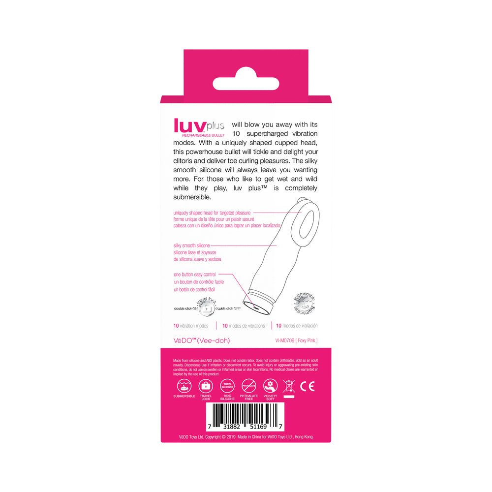 VeDO Luvplus Rechargeable Vibe - Foxy Pink - Image 8