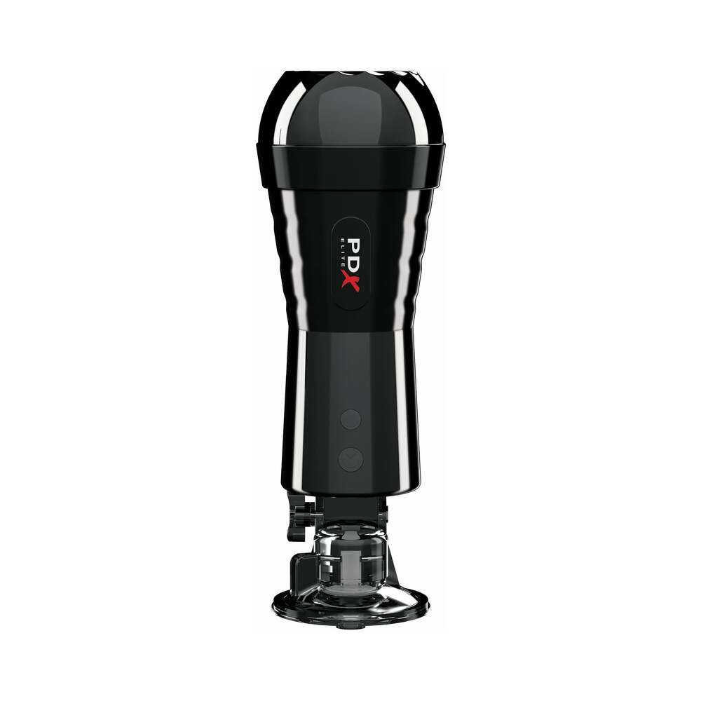PDX Elite Cock Compressor Rechargeable Vibrating Stroker With Hands-Free Suction Cup Beige/Black - Image 3