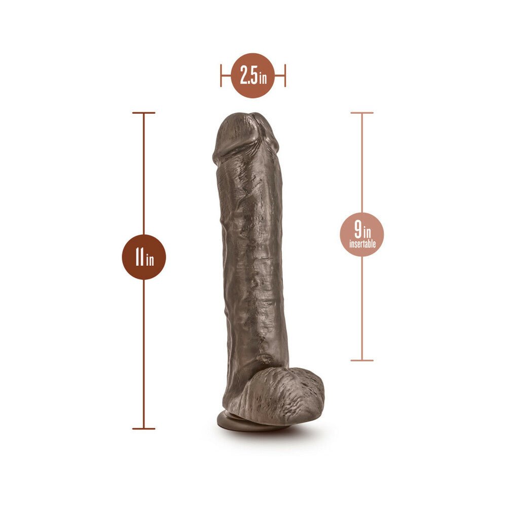 Dr. Skin Mr. Savage Realistic 11.5 in. Dildo with Balls Brown - Image 7