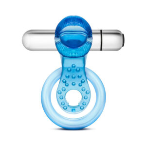 Alternative view of Stay Hard 10 Function Vibrating Tongue Ring Blue