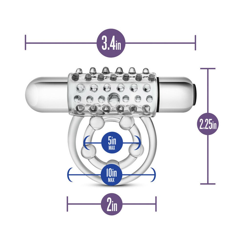 Stay Hard Vibrating Super Clitifier Cockring Clear - Image 6