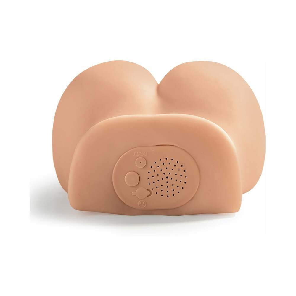 PDX Dirty Talk Interactive Mini Fuck Me Silly Rechargeable Vibrating Dual-Entry Masturbator Beige - Image 5