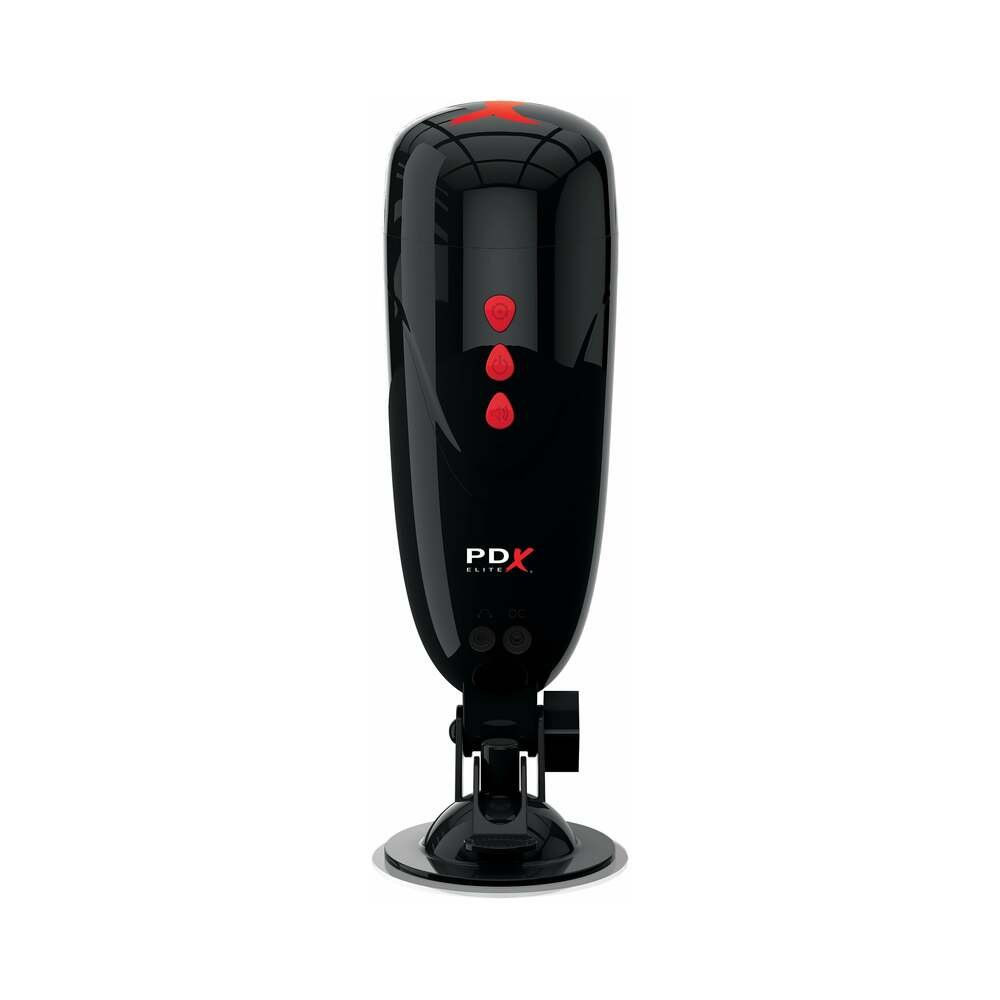 PDX Elite Dirty Talk Rechargeable Vibrating Starter Stroker With Hands-Free Suction Cup Beige/Black - Image 3