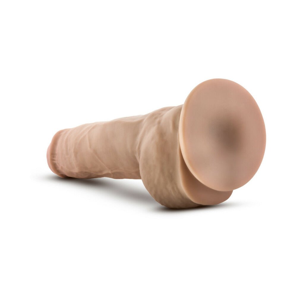Au Naturel Big Boy 10 in. Posable Dual Density Dildo with Balls Beige - Image 5