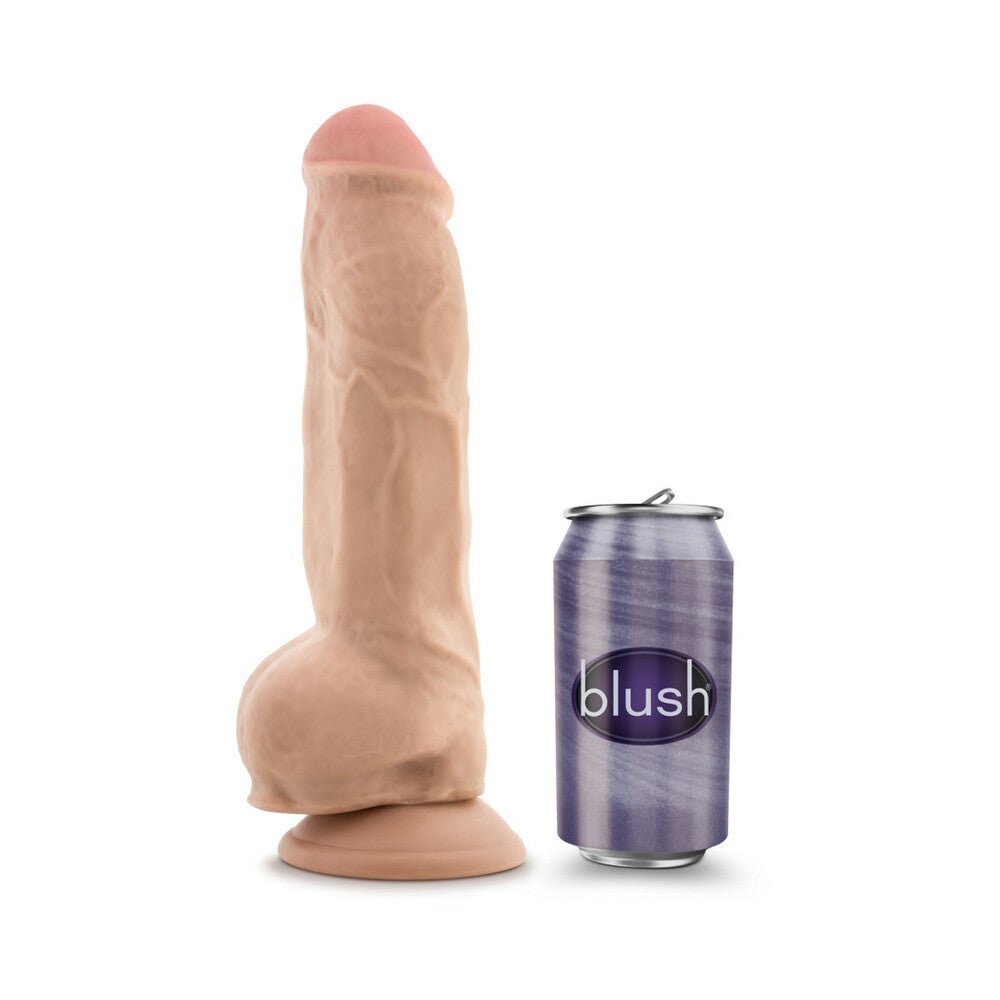 Au Naturel Big Boy 10 in. Posable Dual Density Dildo with Balls Beige - Image 8