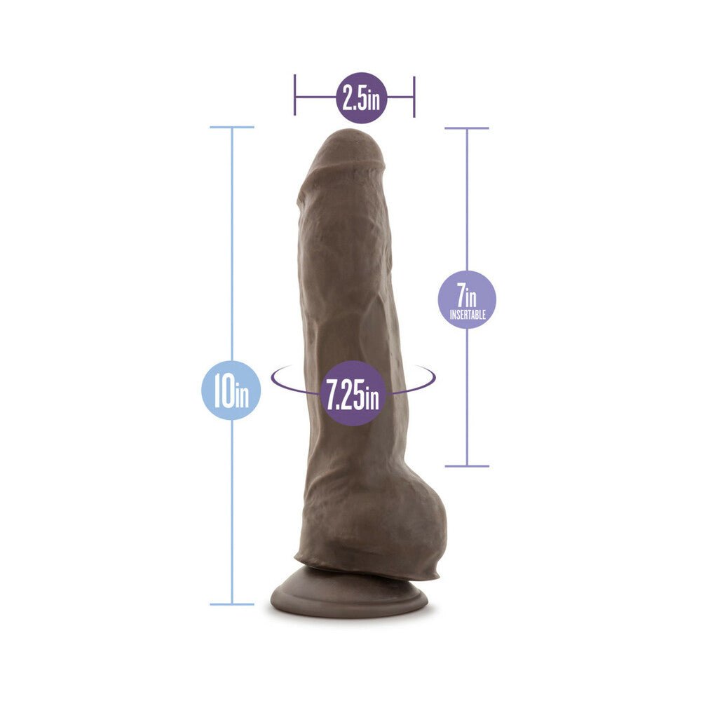 Au Naturel Big Boy 10 in. Posable Dual Density Dildo with Balls Brown - Image 9